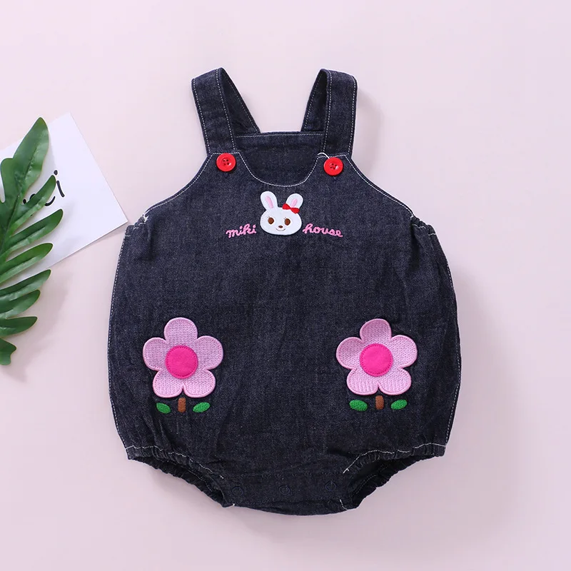 Japanese Baby Pants Little Bear Rabbit Cowboy Embroidered Strap Pant Baby Boy Clothes Roupa De Bebe Bottoms Pantalones Ropa