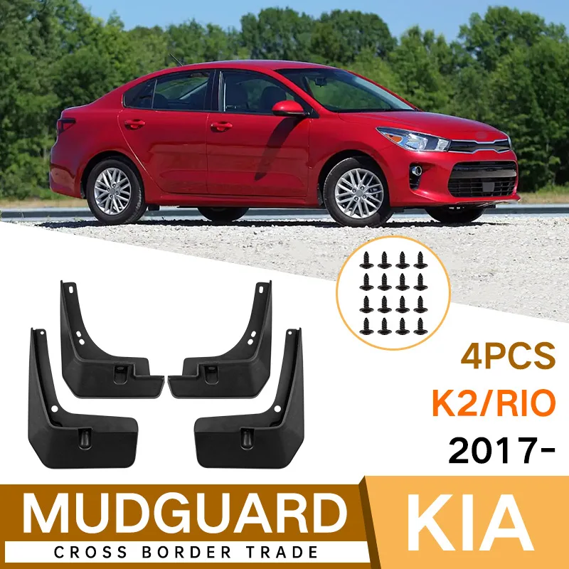 

For Kia K2 Rio 2017-2023 black car mudguard Reduce dust Resist tire dirt car accessories tools