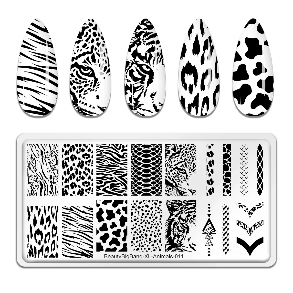 BeautyBigBang Animals Nail Stamping Plates DIY Leopard Serpentine Zebra Nail Art Template Plate - 2022 NEW