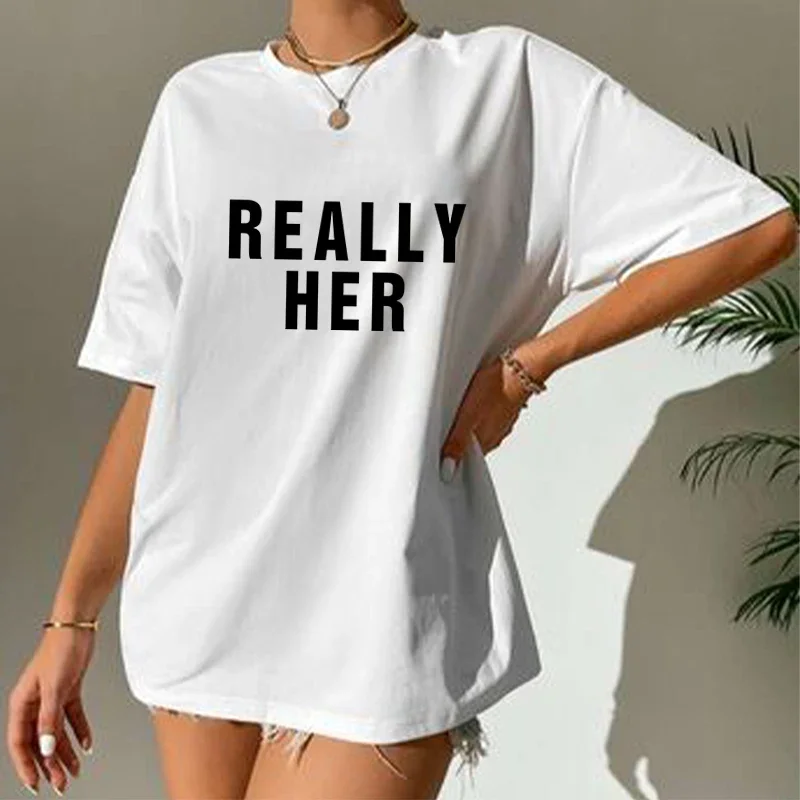 Real her women's sexy short sleeve shirt tops Y 2K simple popular style fashionable suitable for spring and summer wear