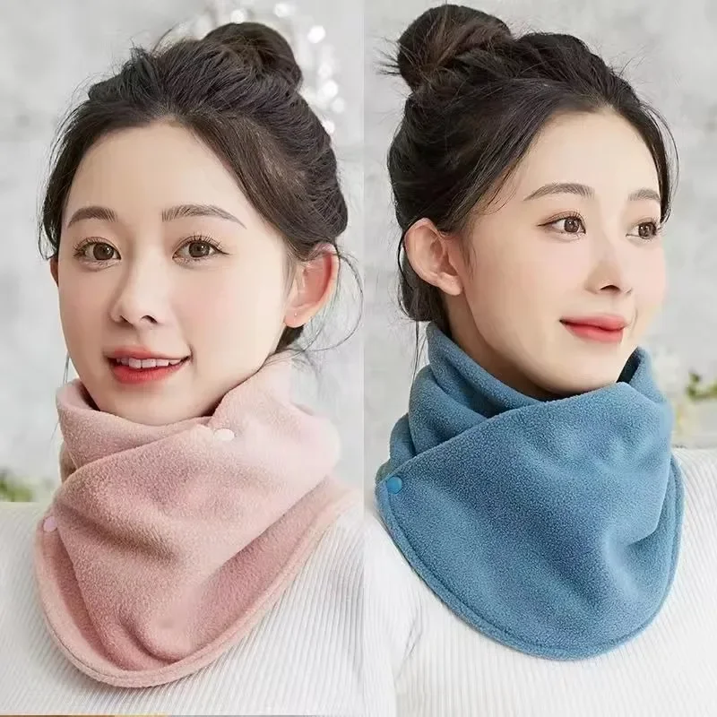 New Winter Plush Scarf Soft Warm Neck Cover Plush Double Layer Neckerchief Outdoor Windproof Neck Protector Neck Warmer