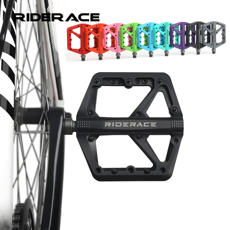 Fahrradpedale, rutschfest, ultraleicht, Nylon, DU-Lager, für Rennrad- und Mountainbike-Pedale, mehrfarbig, flache Plattform, Fahrradzubehör