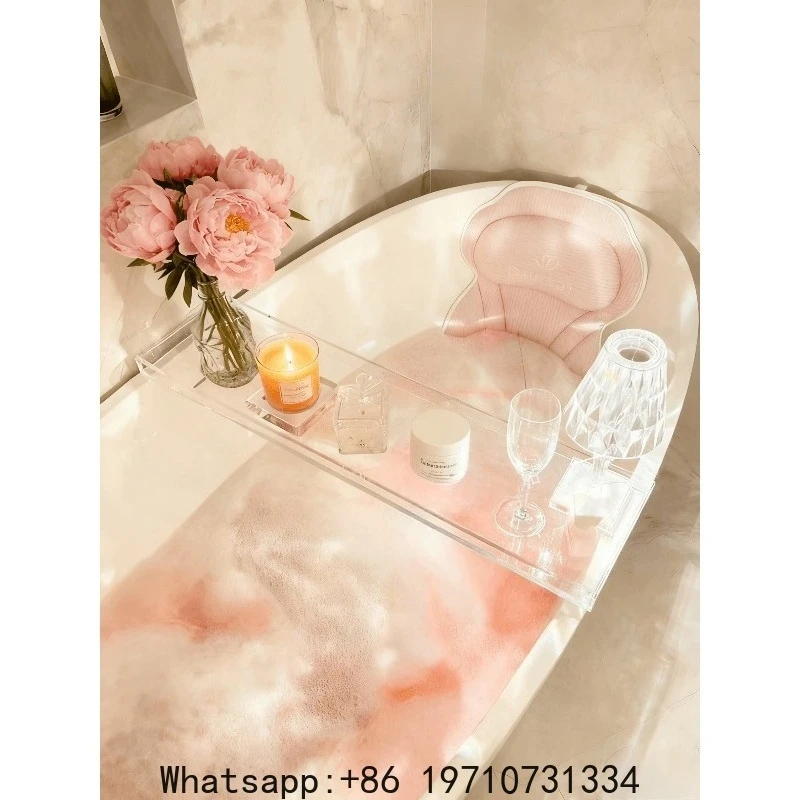 

Acrylic transparent bathroom bathtub tray storage tray rack bath multifunctional baffle hotel homestay