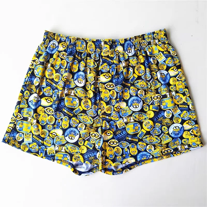 Shorts For Men Cotton Woven Animation Cartoon Loose  Underwear Unisex Sleep Bottoms Beach Pants