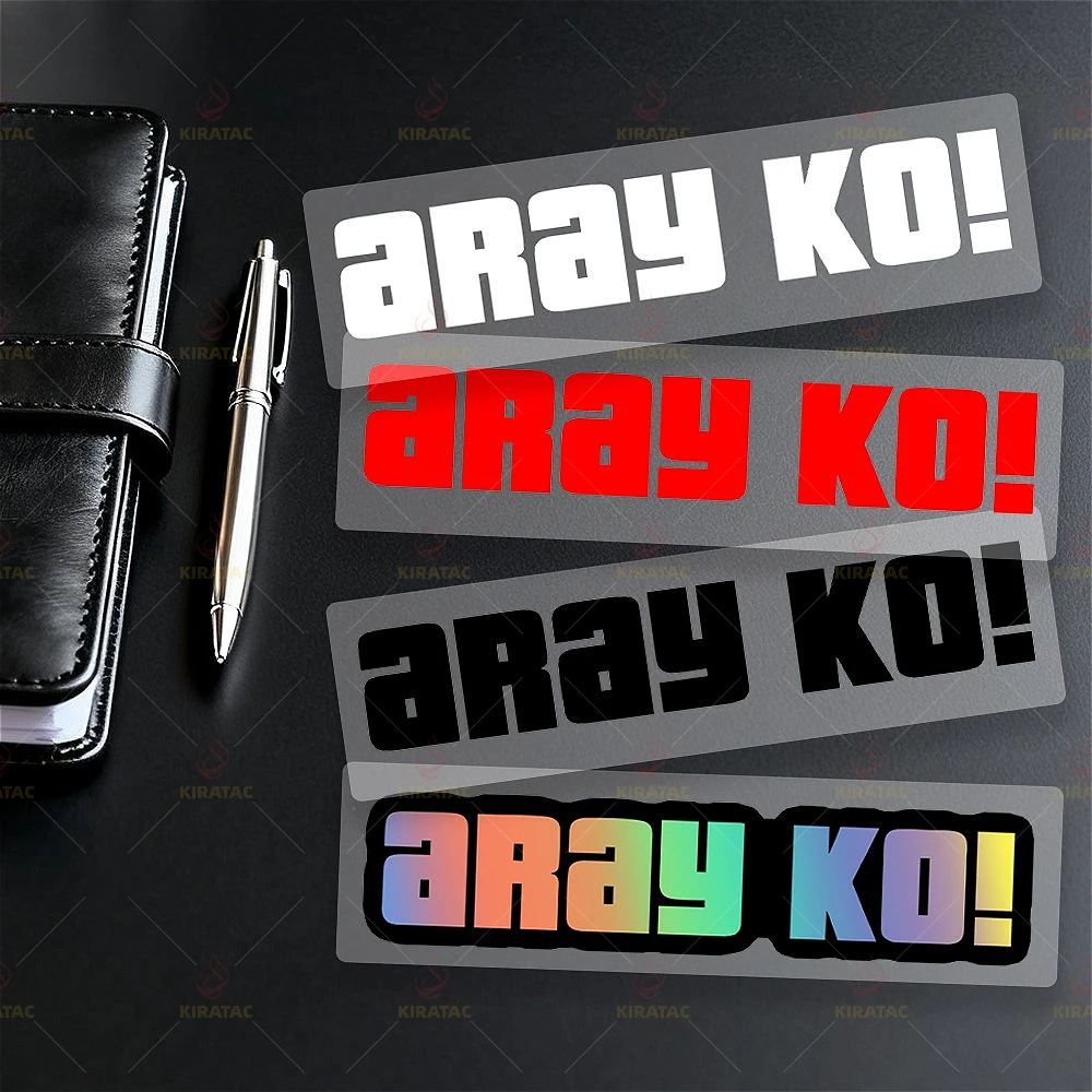

1PC aray KO! Sticker Set (White Red Black Holographic) Waterproof Vinyl Decals for Car Decor