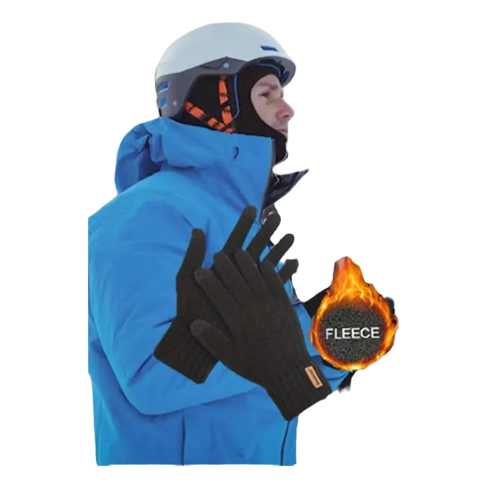 AliExpress WRELS Thermal Touch Screen Gloves Fleece Lined Fashion Warm Knitted Winter Gloves Two Finger Touch Screens Gloves Warm Gloves Winter