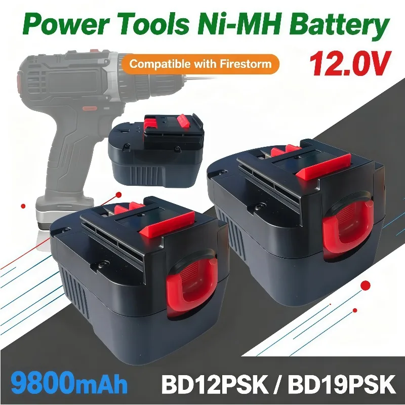 Firestorm Cordless Power Tool Battery 12.0V 9800mAh Ni-MH Cell Compatible BDG14SF-2 BD18PSK