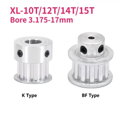 1pcs Belt Pulley XL-10T/12T/14T/15T Teeth Bore 3.175-17mm Alloy Synchronous Wheel Pitch 5.08mm For Width 10mm XL Timing Belt