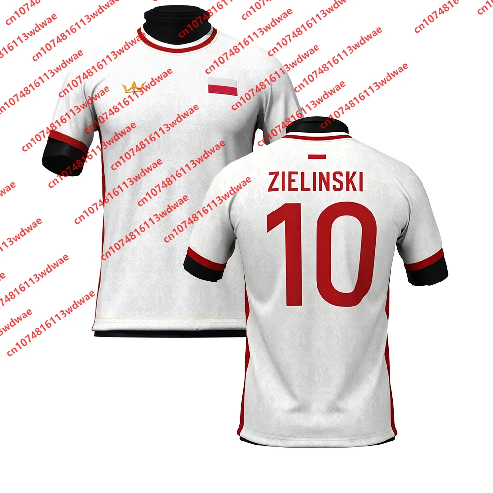 Poland Style clothing Football Jersey Quick-Dry Lewandowski 9 Jersey Outdoor football Jersey KIWIOR 14 Special Edition Kid Tee image 3