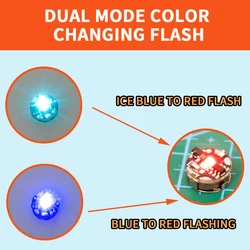 1Pcs Magnetic Control Led Lamp Blue/Iceblue Long Light Turns Red Flashing For Model Car/Robot Lighting Desgin