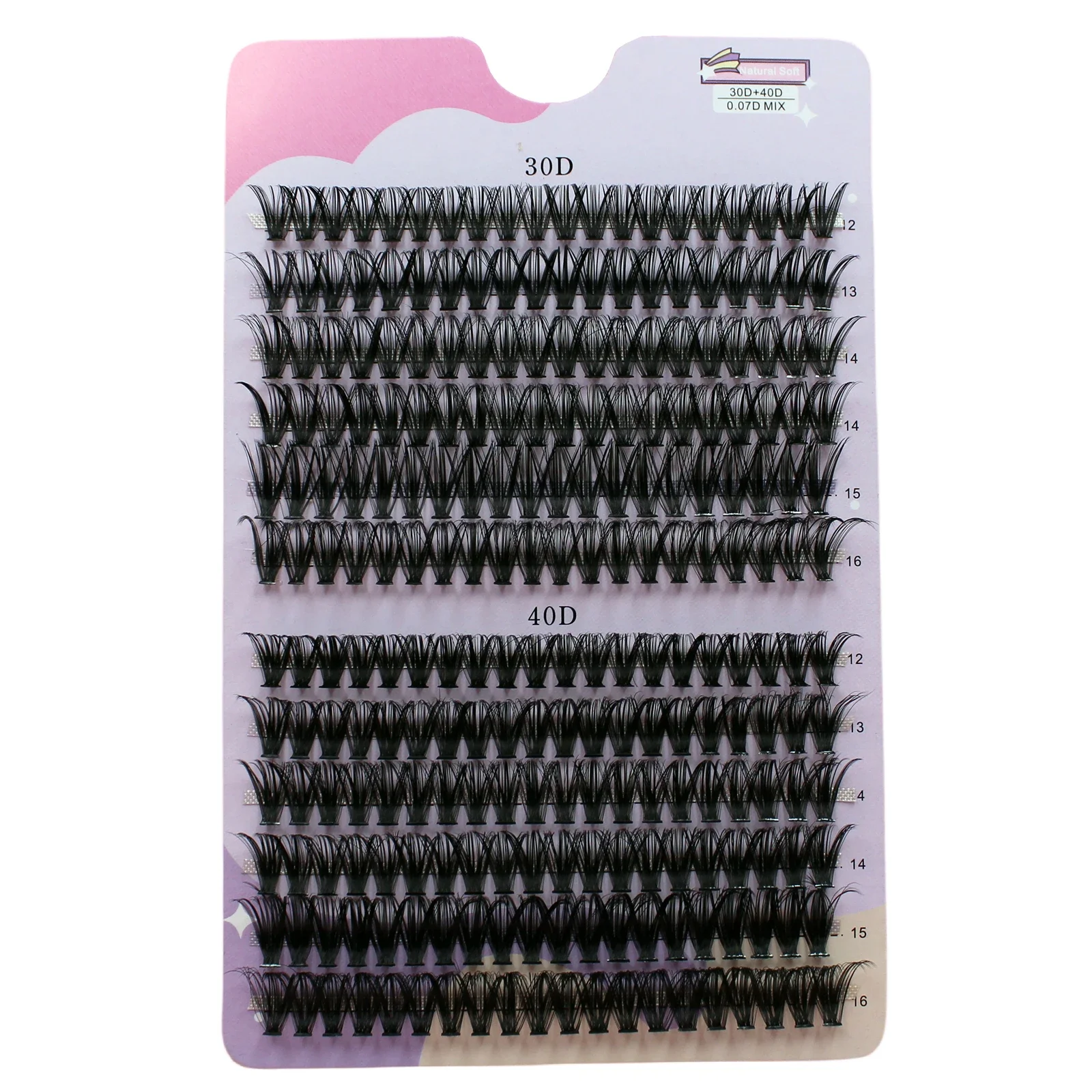 30/40D 12-16mm Mix D Curl Cluster Lashes Individual Lashes Lash Extensions Clusters Lashes Soft Natural False Eyelashes