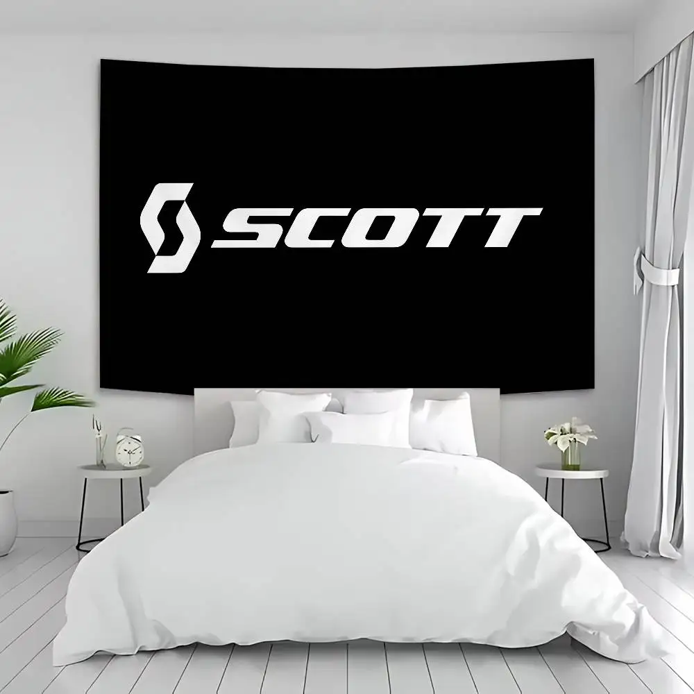 S-ScottS Bike Logo Printed Large Wall Tapestry Art Science Fiction Room Home Decor Decor Blanket