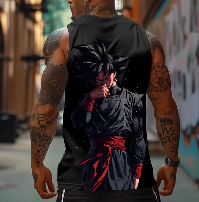 Gilet senza maniche da uomo con stampe di personaggi Dragon Ball, anime retrò, abbigliamento da strada, abbigliamento quotidiano, gilet da palestra