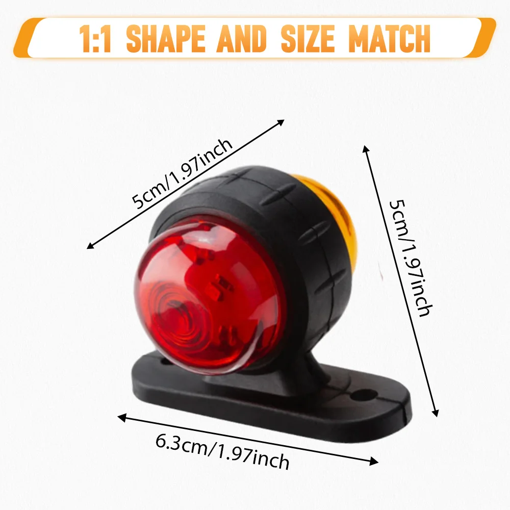 2 قطعة شاحنة فان ماركر ضوء LED الجانب ماركر مصباح مقطورة مقاومة للماء أضواء جانبية 12-24 فولت LED أضواء العلامات الجانبية مع 8 اكسسوارات