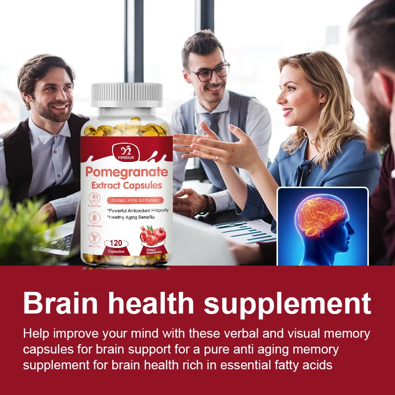 Pomegranate Capsules Vitamins Supplement Antioxidant Heart Health Joint Support Brain Health