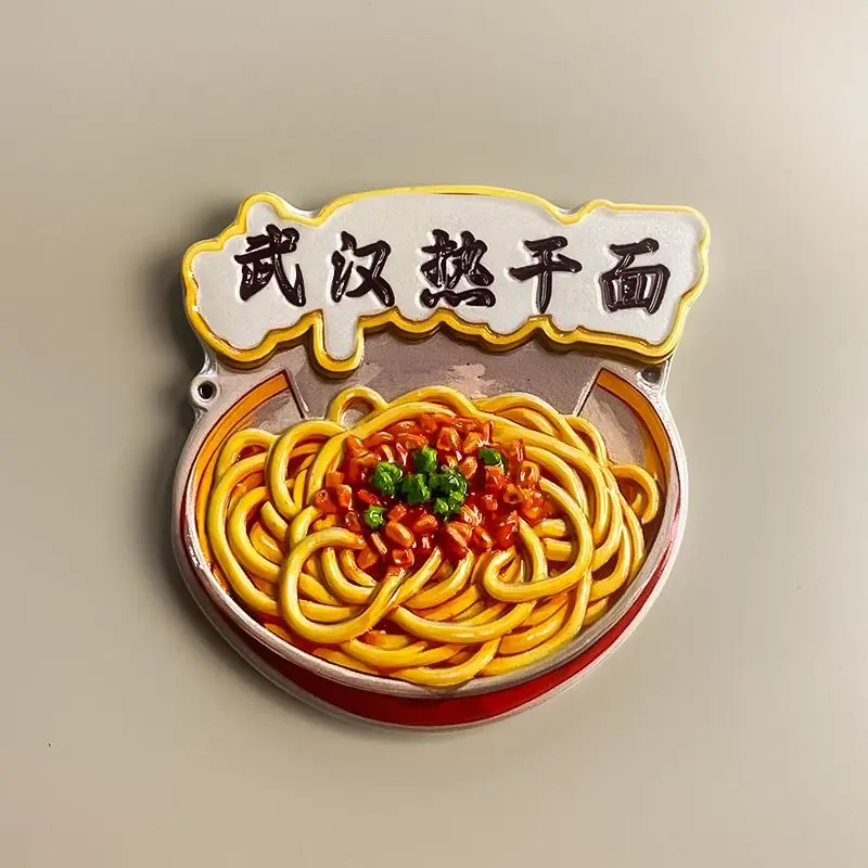 

Hubei Wuhan Hot Dry Noodles Refrigerator Magnet Tourist Souvenir Creative Home Decoration Magnetic Sticker