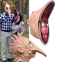 Funny Adam and Barbara Mask Cosplay Monster Full Head Couple Latex Helmet Halloween Carnival Dress Up Bar Party Costume Props