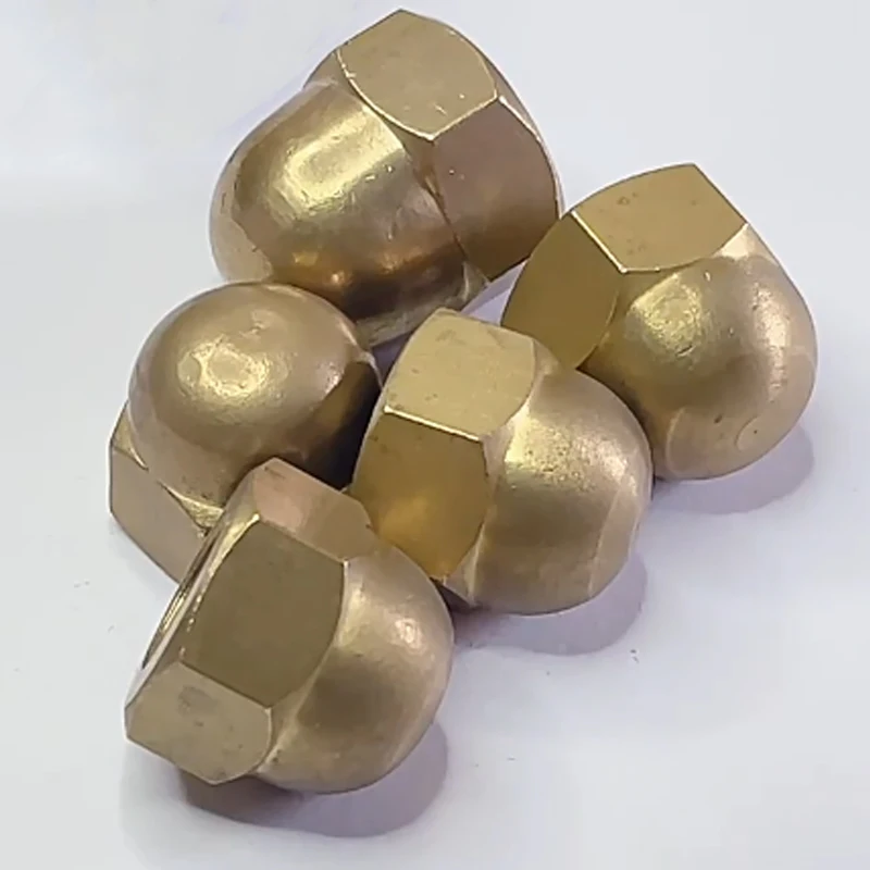1-30Psc Brass Hex Nuts Cover M3 M4 M5 M6 M8 M10-M20 Screw Cap Decorative Ball Thread Hexagon Domed Semicircle Cap Nuts