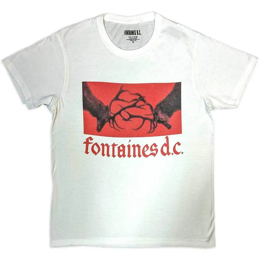 Fontaines D C 'Gothic Logo' White T Shirt New Official