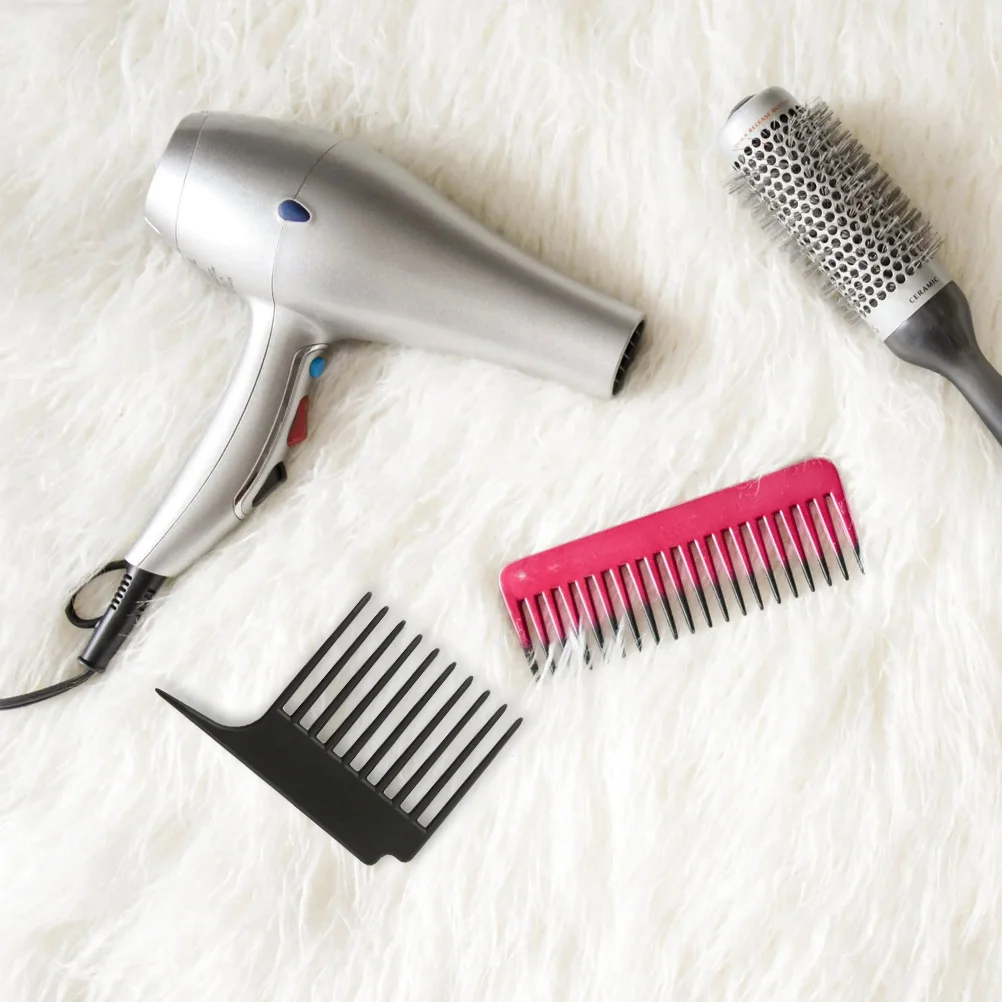 2 قطعة مشط أسنان واسعة أداة تصفيف الشعر لفك تشابك الشعر المستقيم المجعد تصميم متين طويل الأمد مشط أسنان واسعة