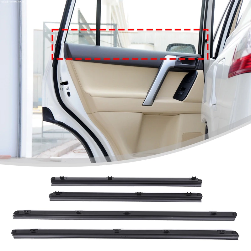 

For 2010-2020 Toyota Prado LC150/Toyota Dominator Car Window Inner and Outer Pressure Strip Sealing Strip ABS+Rubber Car Parts