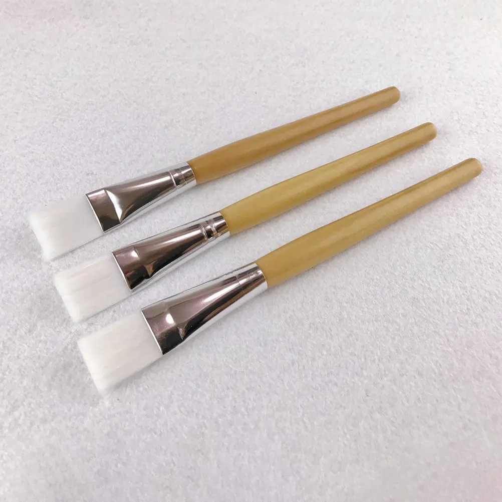 2Pcs Mask Brush for Face Professional DIY Skincare Tool Wooden Long Handle Smooth Coverage Nose Eyes Area view 3