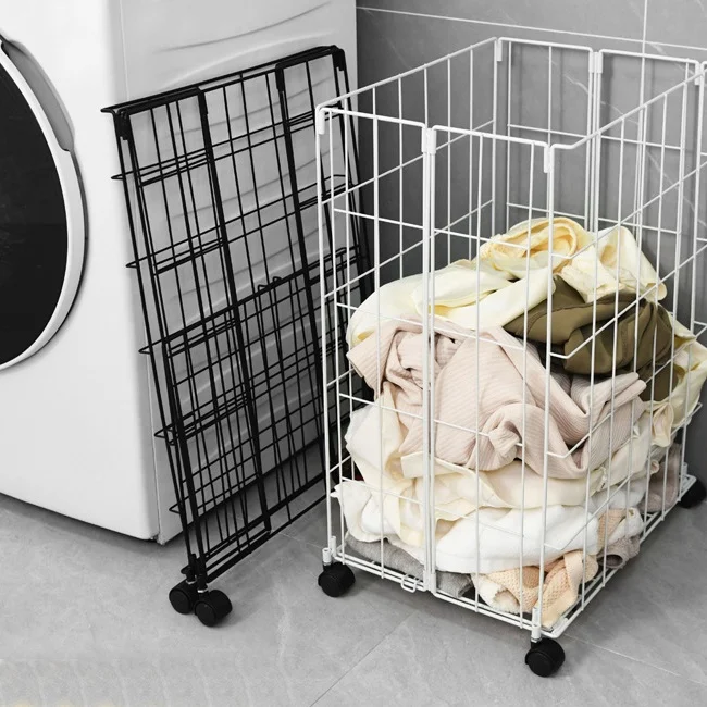 

*Bathroom Laundry Basket Household Foldable Gap Dirty Clothes Hamper with Wheels