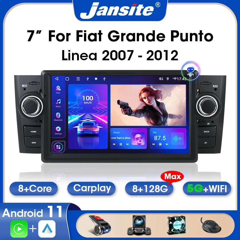 

Jansite 2 Din Android Car Radio For Fiat Grande Punto Linea 2007-2012 Multimedia Player Carplay Autoradio Navigatore DVD Screen