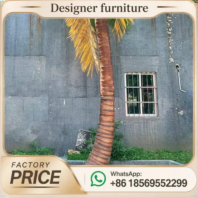 For Outdoor Decoration Large Artificial Palm Tree UV Proof Metal Waterproof Fake Coconut Imitation Tall High Quality