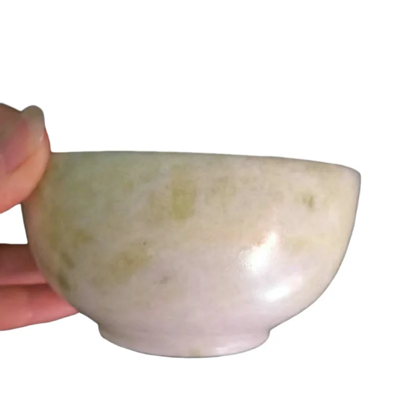 

China handmade jade carving 100%Natural jade bowls, Available Rice bowl