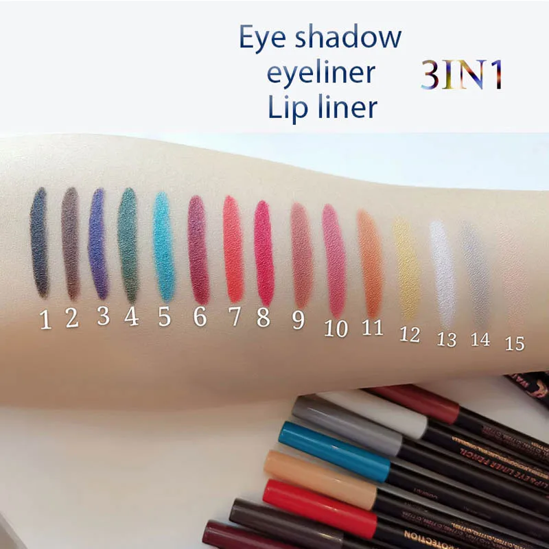 Long Lasting Eyeliner Pencil Colourful Pigment Waterproof Blue Black White Color Gel Eye Liner Pen Makeup Eye Beauty Cosmetics