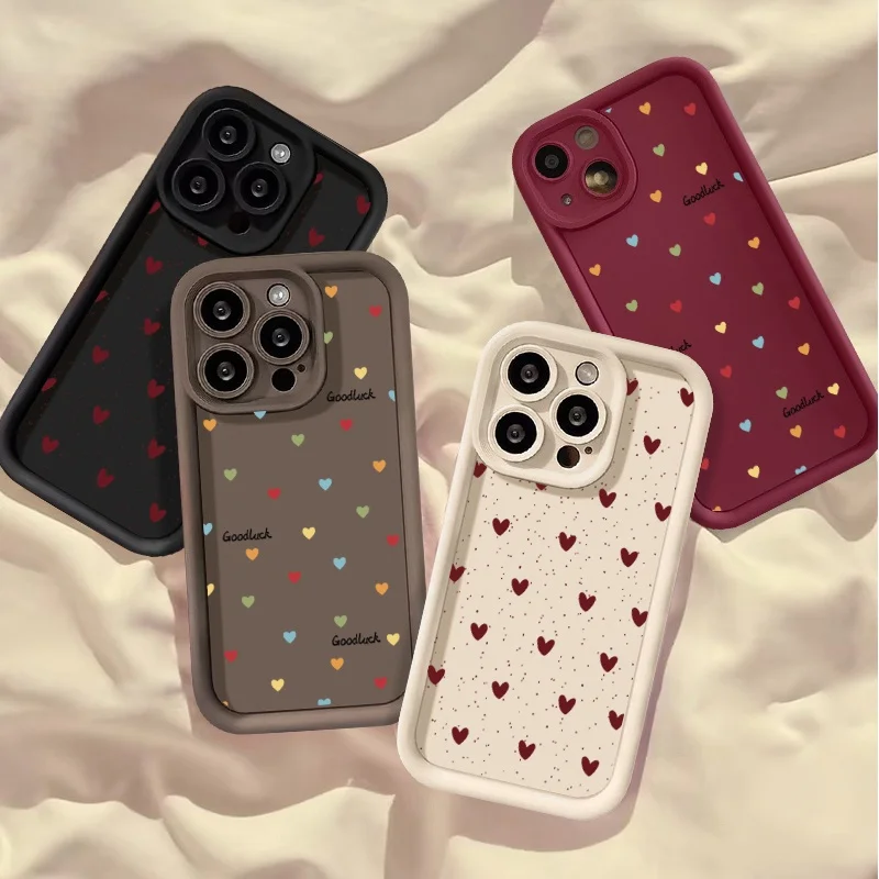 Spots Love Heart Soft Phone Case For Samsung Galaxy S26 S25 S24 S23 Plus Ultra FE Matte TPU Soft Silicone Fashion Cover