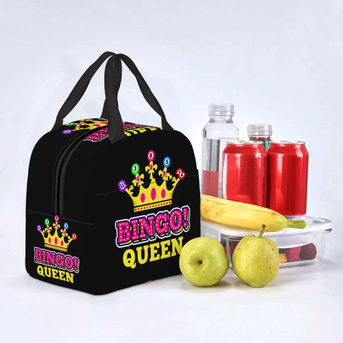 Custom Bingo Queen Lunch Box Women Waterproof Thermal Cooler Food Insulated Lunch Bag Office Work Resuable Picnic Tote Bags