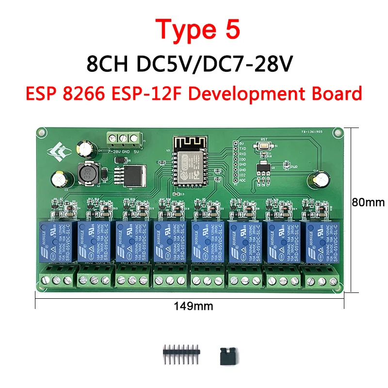 1 2 4 8 Channel ESP8266 WIFI DIY Arduin Tasmota Relay Module Switch ESP-12F Development Board  DC 5V 12V 24V 32V AC 110V 220V