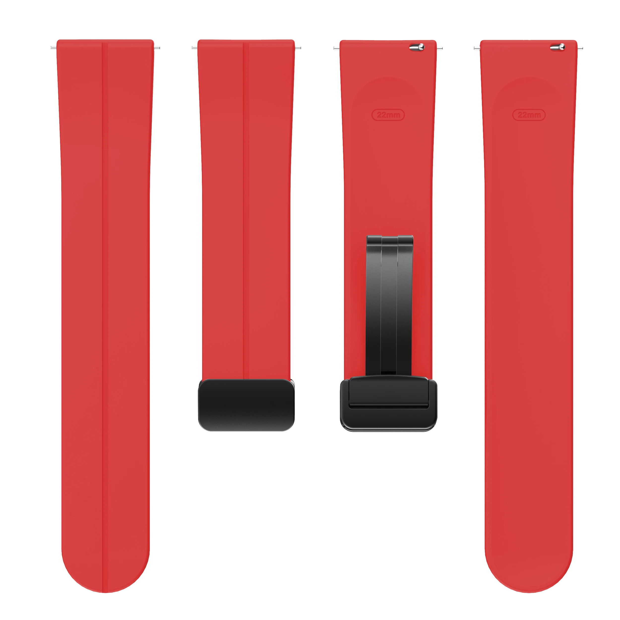 접이식 버클이 있는 실리콘 스트랩, 화웨이 GT 3, 삼성 워치 4, 5 에 적합