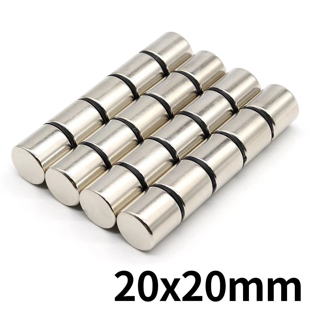 Neodymium Magnet 20x20 Round 20mm X 20mm N35 NdFeB Super Powerful Strong Permanent Magnetic imanes de neodimio 1/2/5Pcs