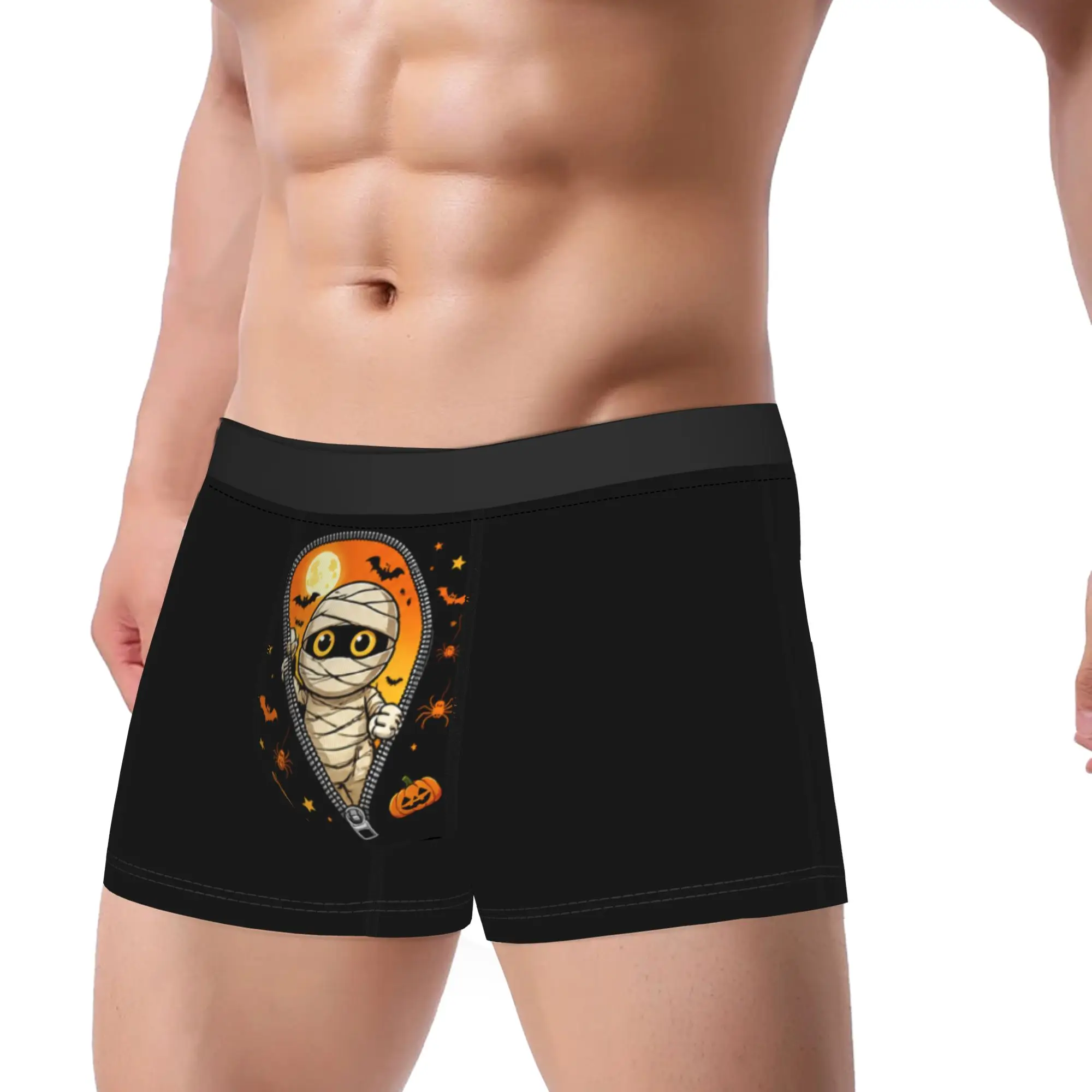 Halloween Mummy Cute Spooky Kawaii Trick Or Treat Zipper Reveal Merch Boxers Briefs Fun Underwear  Boxer Underpants