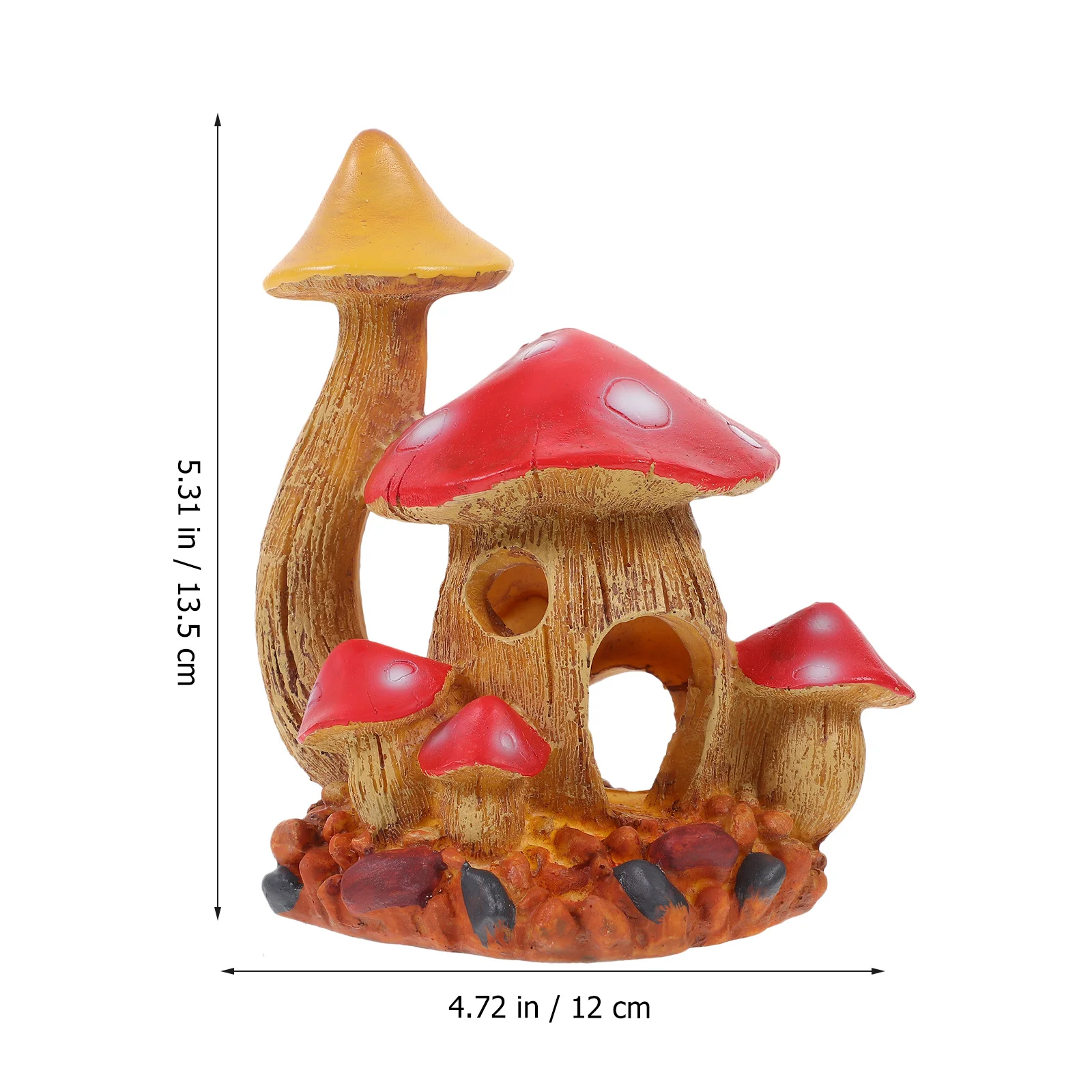 

Aquarium Mushroom House Decor Resin Fish Tank Hiding Place for Shrimp Betta Fish Safe Cave Ornament Tank Accessories