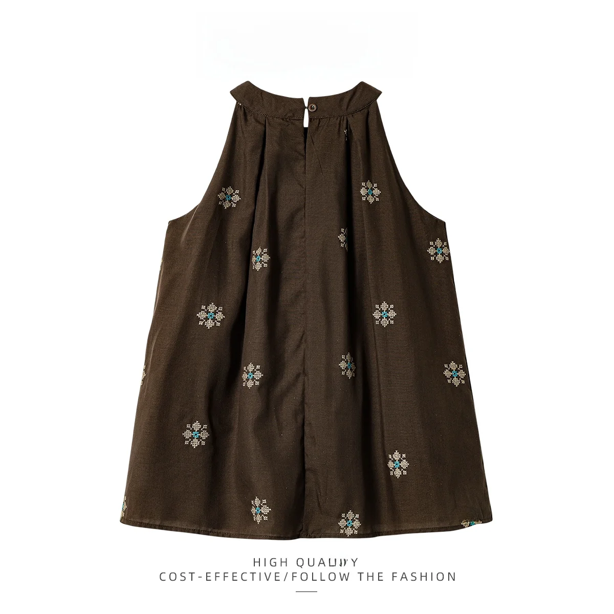 레트로 자수 끈 없는 조끼 여성 여름 신상 헤비 훅 플라워 슬림 탑 PAIXIANG 출퇴근용 슬리브리스...