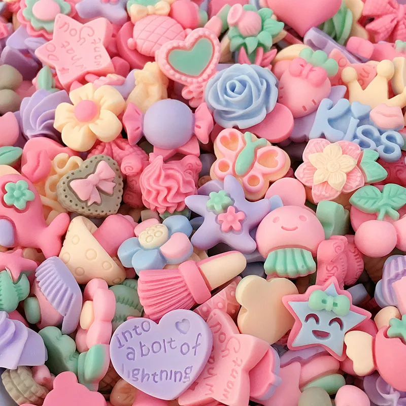 20 piezas 3D rosa forma mixta decoración de resina para uñas piezas Kawaii flor accesorios de colgantes para uñas DIY prensa en uñas diamantes de imitación