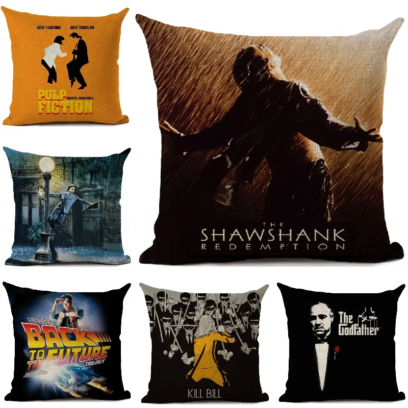 

Classic Movie Poster E.T. Cushion Cover Linen Pillow Cover Home Decoration Car Sofa Throw Pillows Retro Decorative Pillowcase