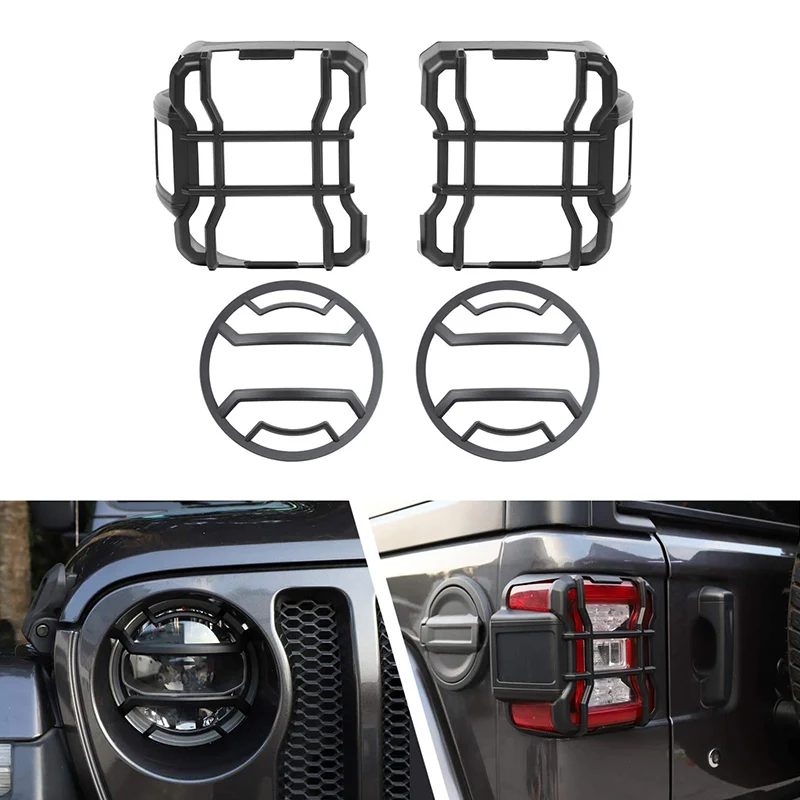 

11230.21 Car Tail Light Protect Frame Bezel Taillight Anti Dust Cover Guard Lamp Hoods For Jeep Wrangler JL 2018 2019 2020 2021