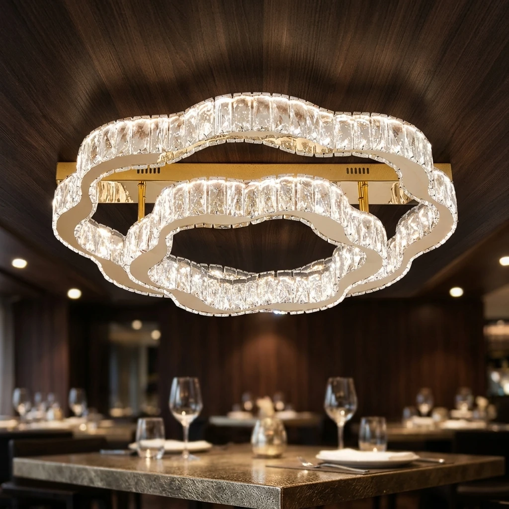 Modern Gold Luxury Dimmable Bedroom Living Room Led Crystal Ceiling Lamp Smart Home Lights