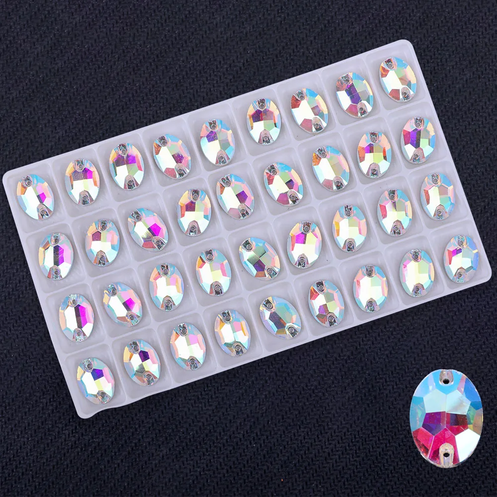 All Size Glass Crystal Oval Sew on stone Crystal clear Color 7*10mm,10*14,11*16,13*18,17*24mm sewing jewelry beads dress making