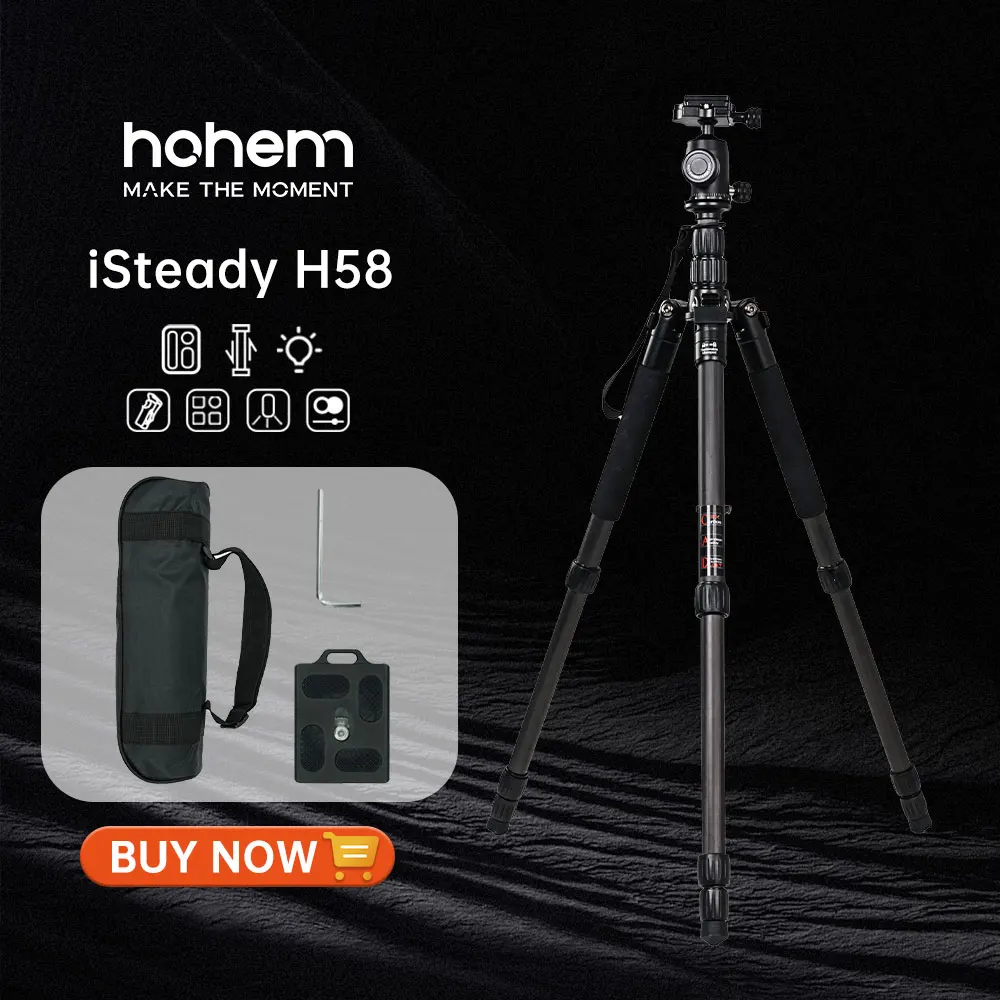 Hohem tripod H58 Quick Release Tripod for phone，for digital cameras Sony,CANON,Nikon camera  ,for Action cameras Gopro,insta 360