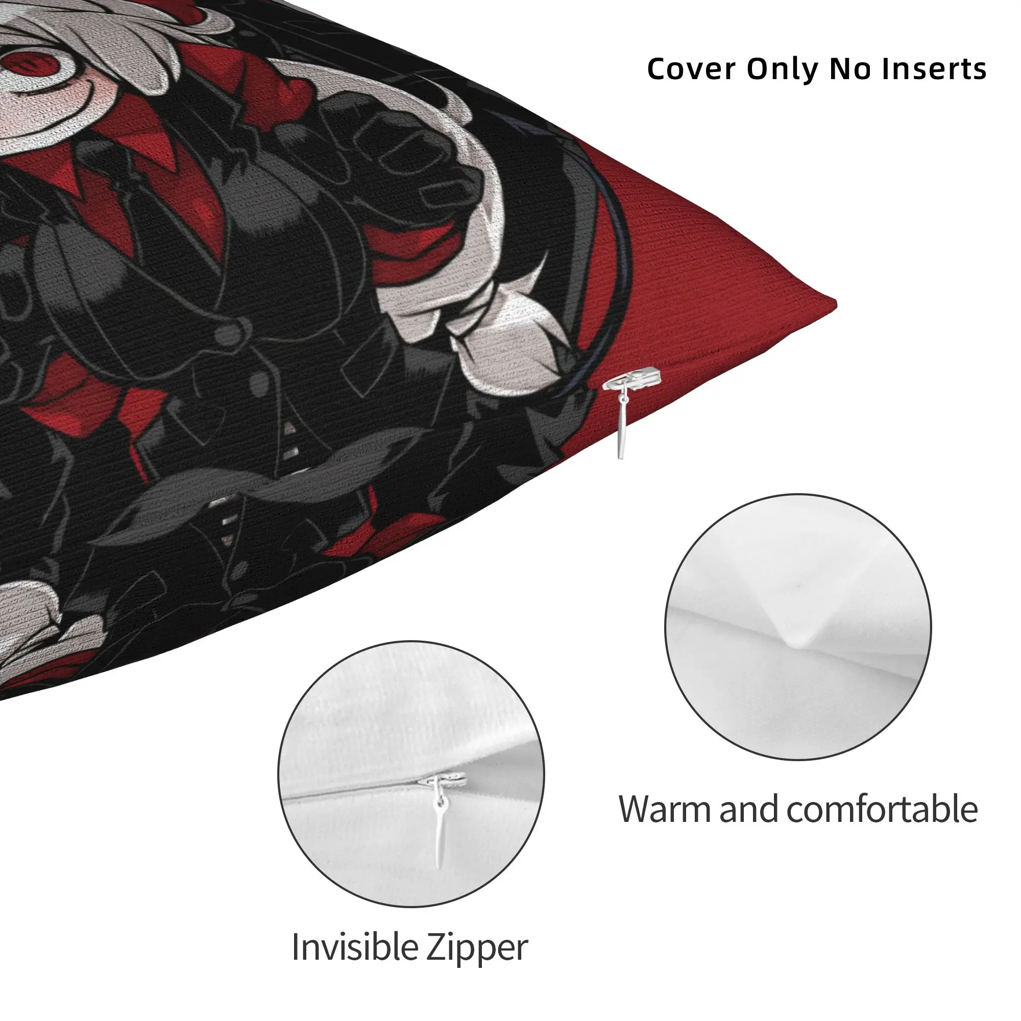 Helltakers Lucifers Cerberus Game Pillowcase Printing Polyester Cushion Cover Decoration Anime Pillow Case Cover Seater Zipper