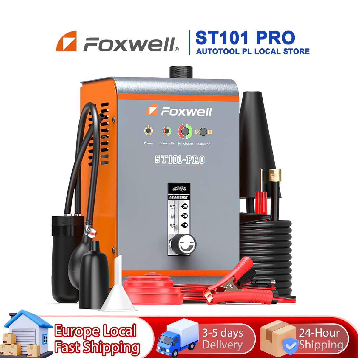 FOXWELL ST101 PRO EVAP Rauchmaschine Vakuumleckdetektor, Diagnose für Rohre, 1,2 bar integrierte Luftpumpe, Kfz-Rauchprüfgerät