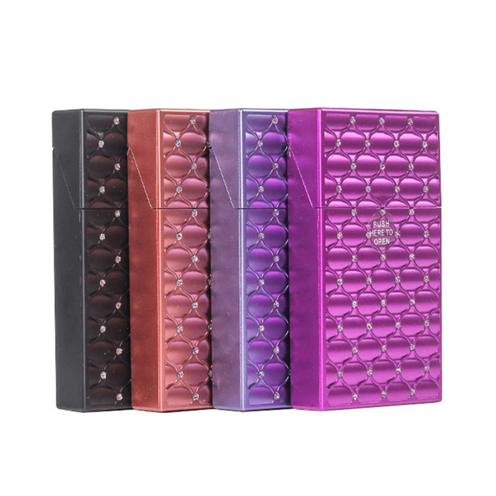 1PC Shiny Portable Rhinestone Diamond Cigarette Case For Slim Smoking Storage Box Smoking Accessories