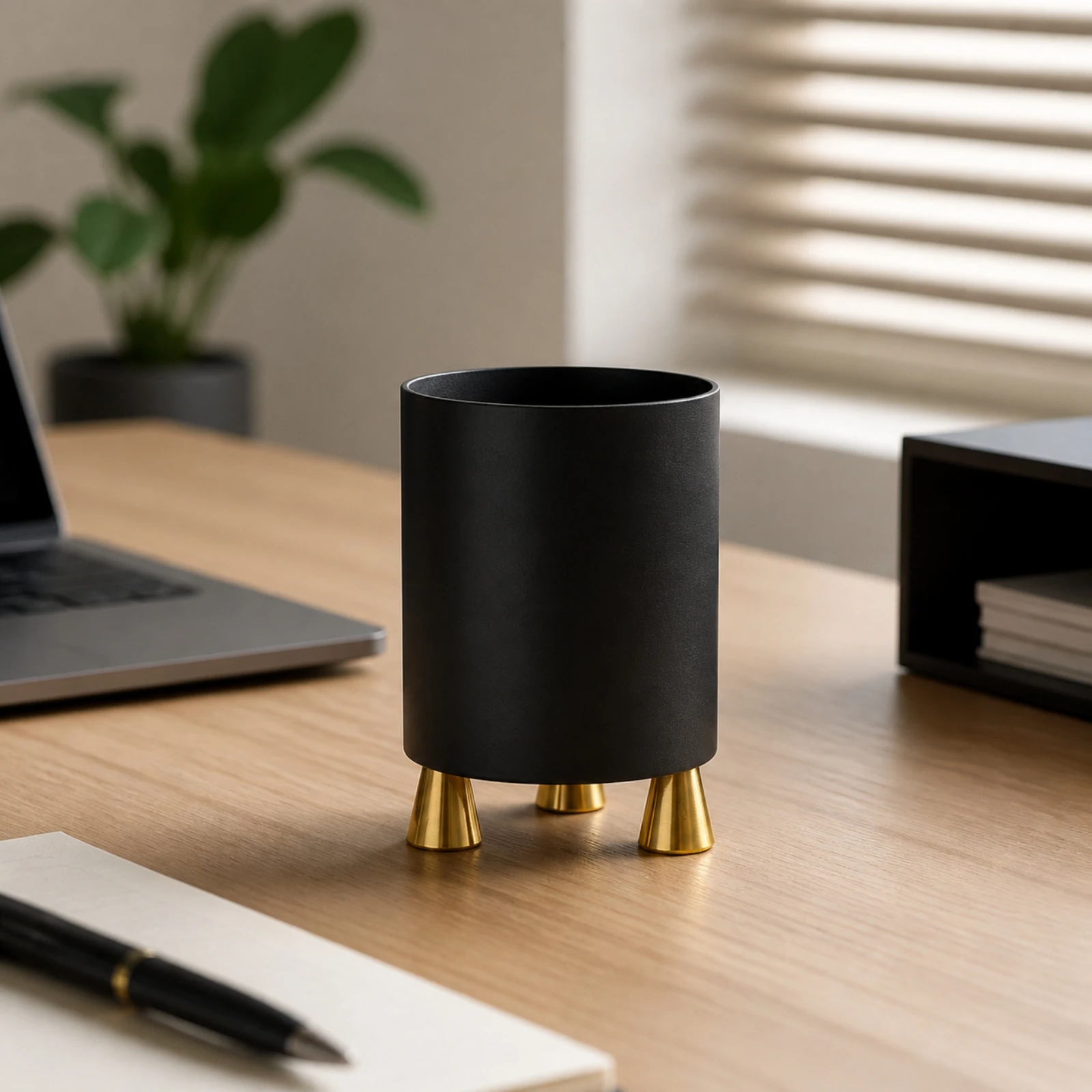 Cylindrical Desktop Pen Holder Minimalist Round Desktop Organizer Tabletop Ornament Sleek for Home Workspace, Study Table