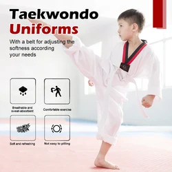 WSKEJI Taekwondo mundury z długimi rękawami sztuka Karate Jujitsu siłownia trening fitness mundury z paskiem dla dzieci dorośli unisex